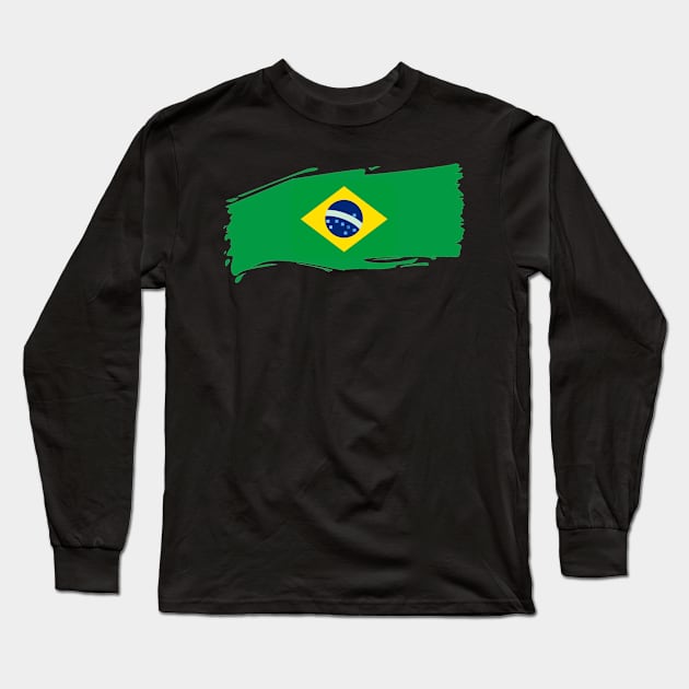 Brasil painted flag Long Sleeve T-Shirt by Luso Store